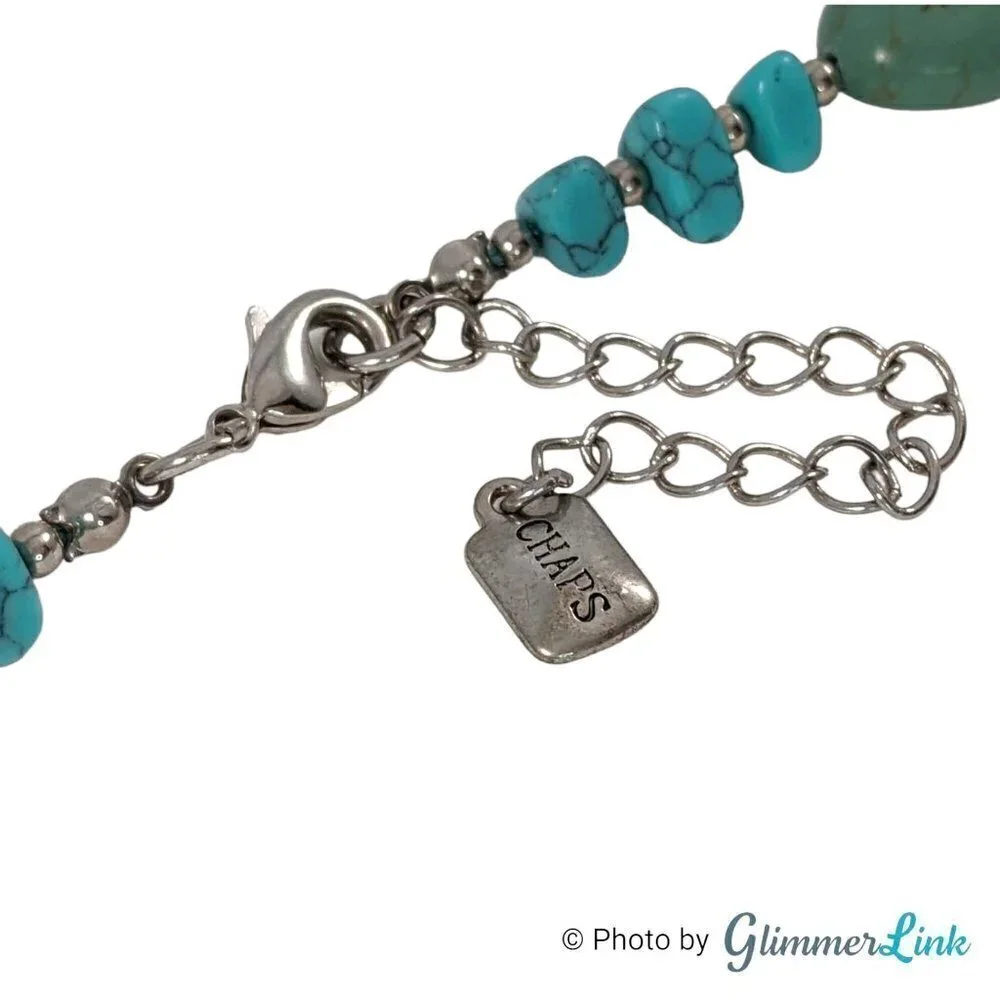 Chaps Faux Turquoise Beaded Necklace